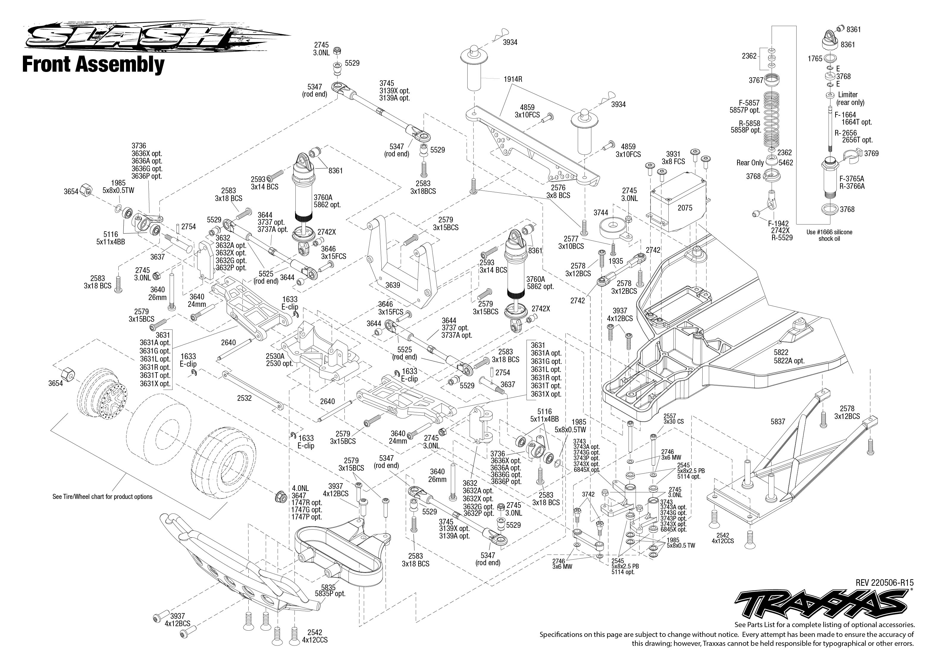 Traxxas slash 2wd sales front assembly